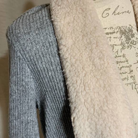 Maurices Shearling Collar Open Front Cardigan - Picture 2 of 6